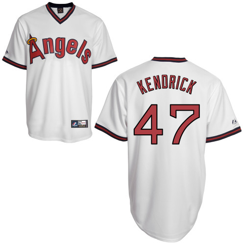 Howie Kendrick #47 mlb Jersey-Los Angeles Angels of Anaheim Women's Authentic Cooperstown White Baseball Jersey